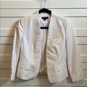 White Textured Women's Blazer